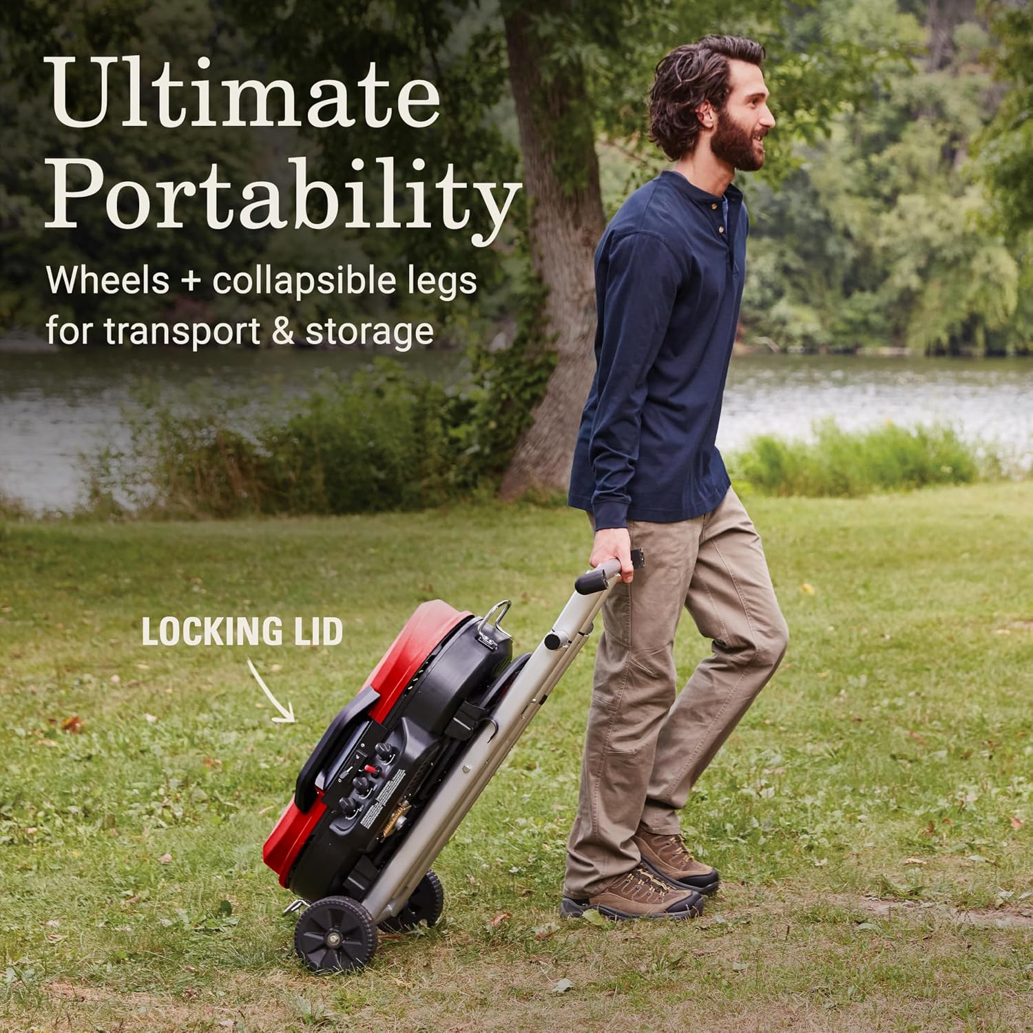 Coleman RoadTrip 285 Portable Stand-Up Propane Grill with 3 Adjustable Burners & Instastart Ignition, 20,000 BTUs of Power for Outdoor Cooking, Camping, Tailgating, Grilling, BBQs, & More - Image 5