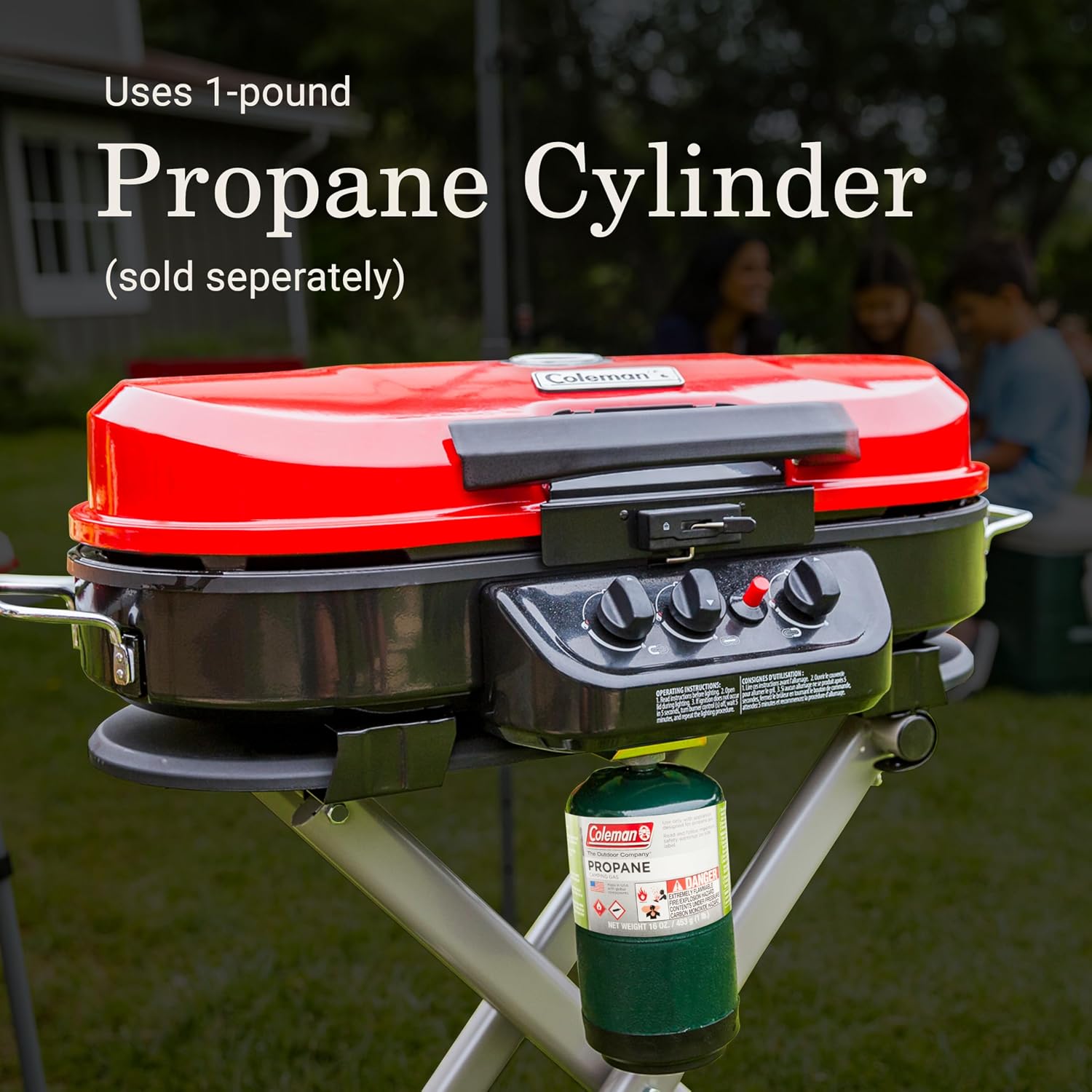 Coleman RoadTrip 285 Portable Stand-Up Propane Grill with 3 Adjustable Burners & Instastart Ignition, 20,000 BTUs of Power for Outdoor Cooking, Camping, Tailgating, Grilling, BBQs, & More - Image 9