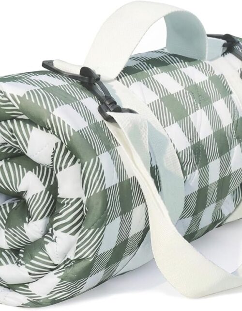 Extra Large Picnic Blanket 80"x 83", Waterproof Sandproof Beach Outdoor Mat | 5-Layer Padded Comfort, Detachable Shoulder Strap, Anti-Slip Backing, Machine Washable for Beach Park Concert