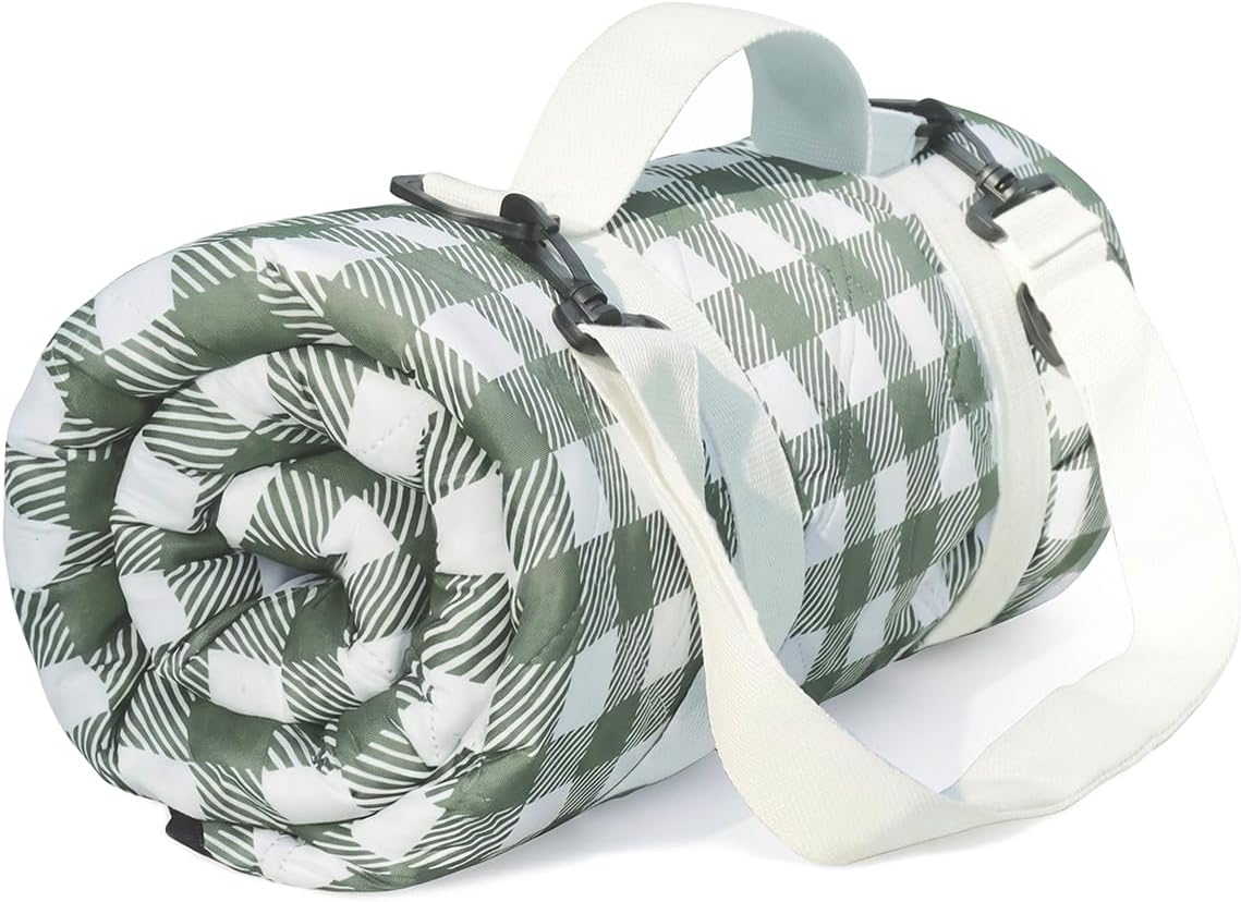 Extra Large Picnic Blanket 80"x 83", Waterproof Sandproof Beach Outdoor Mat | 5-Layer Padded Comfort, Detachable Shoulder Strap, Anti-Slip Backing, Machine Washable for Beach Park Concert