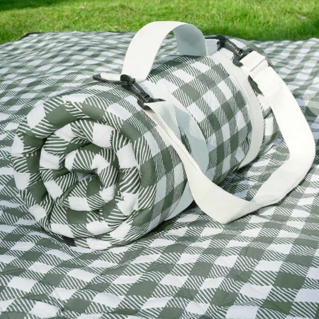 Extra Large Picnic Blanket 80"x 83", Waterproof Sandproof Beach Outdoor Mat | 5-Layer Padded Comfort, Detachable Shoulder Strap, Anti-Slip Backing, Machine Washable for Beach Park Concert - Image 8